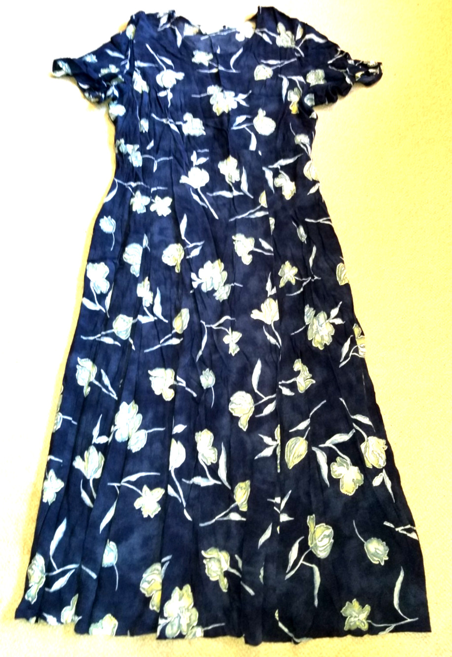 Womens Dress-VERMONT COUNTRY STORE-USA-navy/blue floral maxi Cottagecore-XL